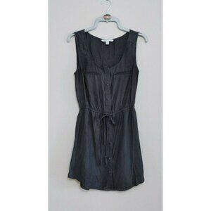 American Eagle Women's Sleeveless Dress Size XS  Gray Button Up Tie Waist